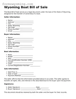 Attorney-Verified  Boat Bill of Sale Template for Wyoming