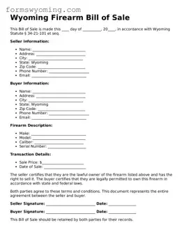Attorney-Verified  Firearm Bill of Sale Template for Wyoming