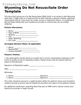Attorney-Verified  Do Not Resuscitate Order Template for Wyoming