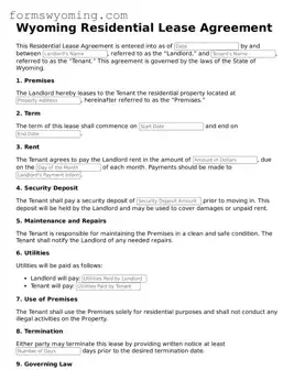 Attorney-Verified  Residential Lease Agreement Template for Wyoming