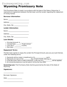 Attorney-Verified  Promissory Note Template for Wyoming